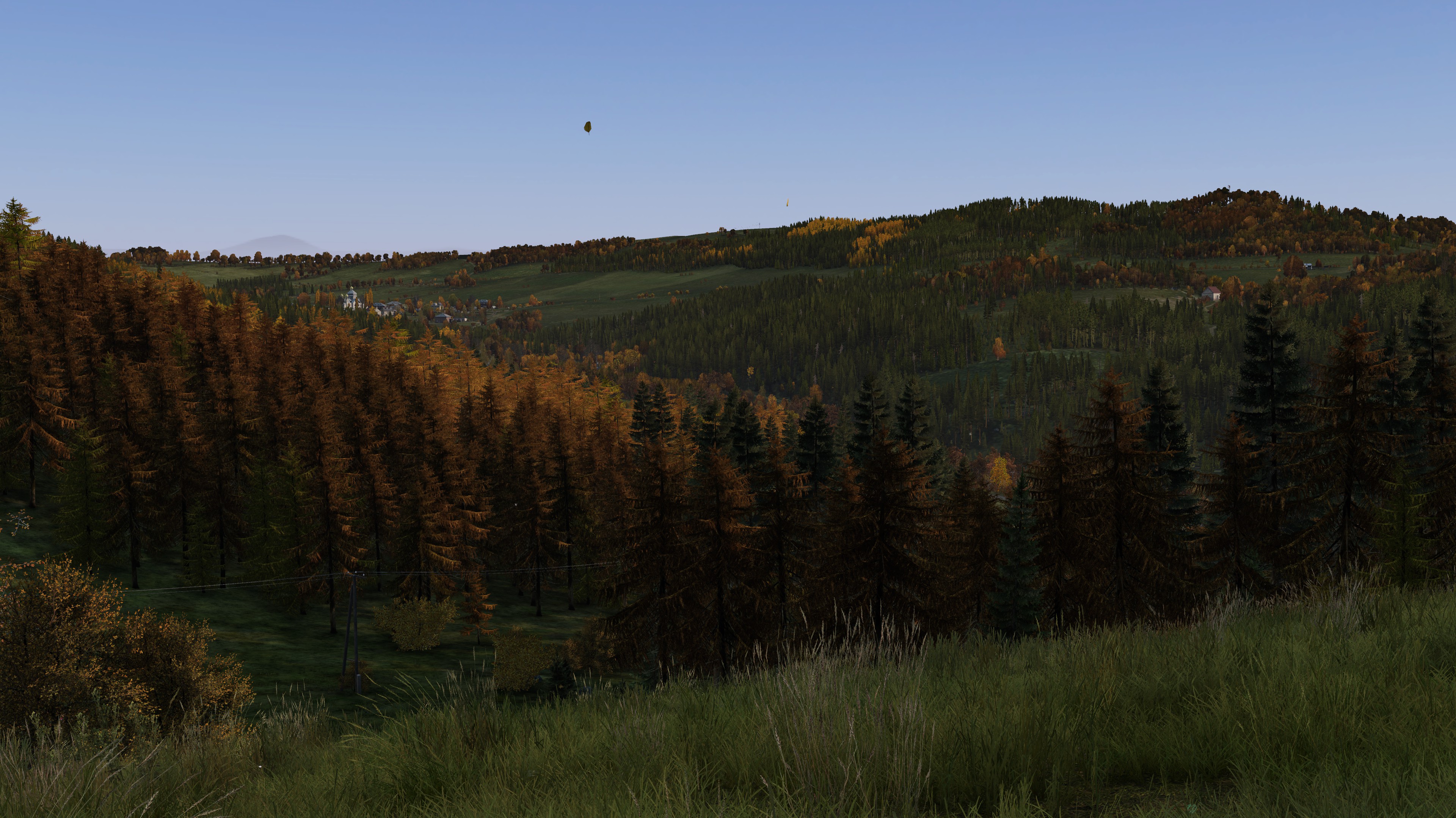Wide valley panorama at dusk